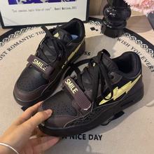 新款ins风厚底老爹鞋女潮酷闪电设计透气减震运动鞋百搭学生鞋