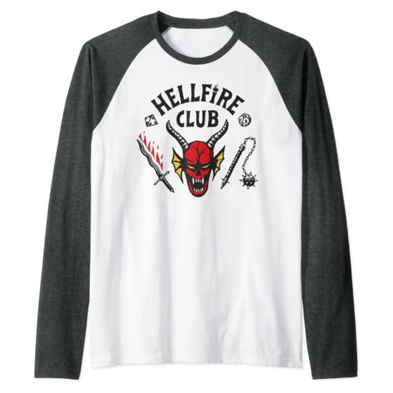 Hot American TV series Strange Story Hellfire Club Digital Printing Milk Silk Breathable Men's and Women's Couple Tshirt