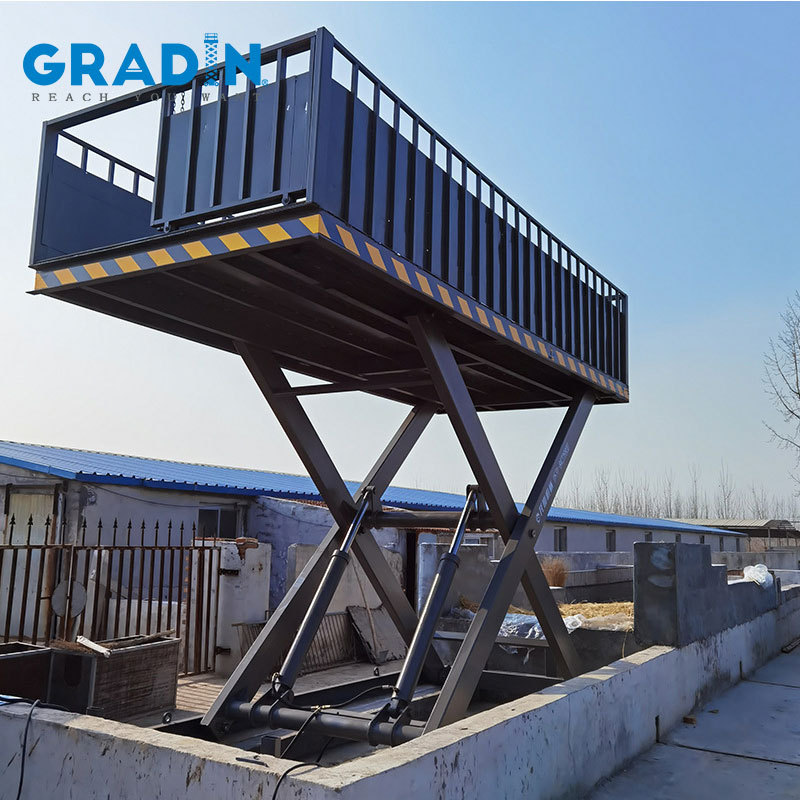 养殖场运猪台装猪 液压剪叉式升降生猪上下通道3吨4吨电动卸猪台