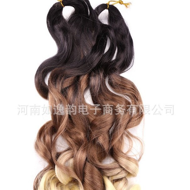 Europa y los Estados Unidos trenzas de onda loose caballo de caballo de ganchillo trenzas de onda fibra química peluca extensión de pelo