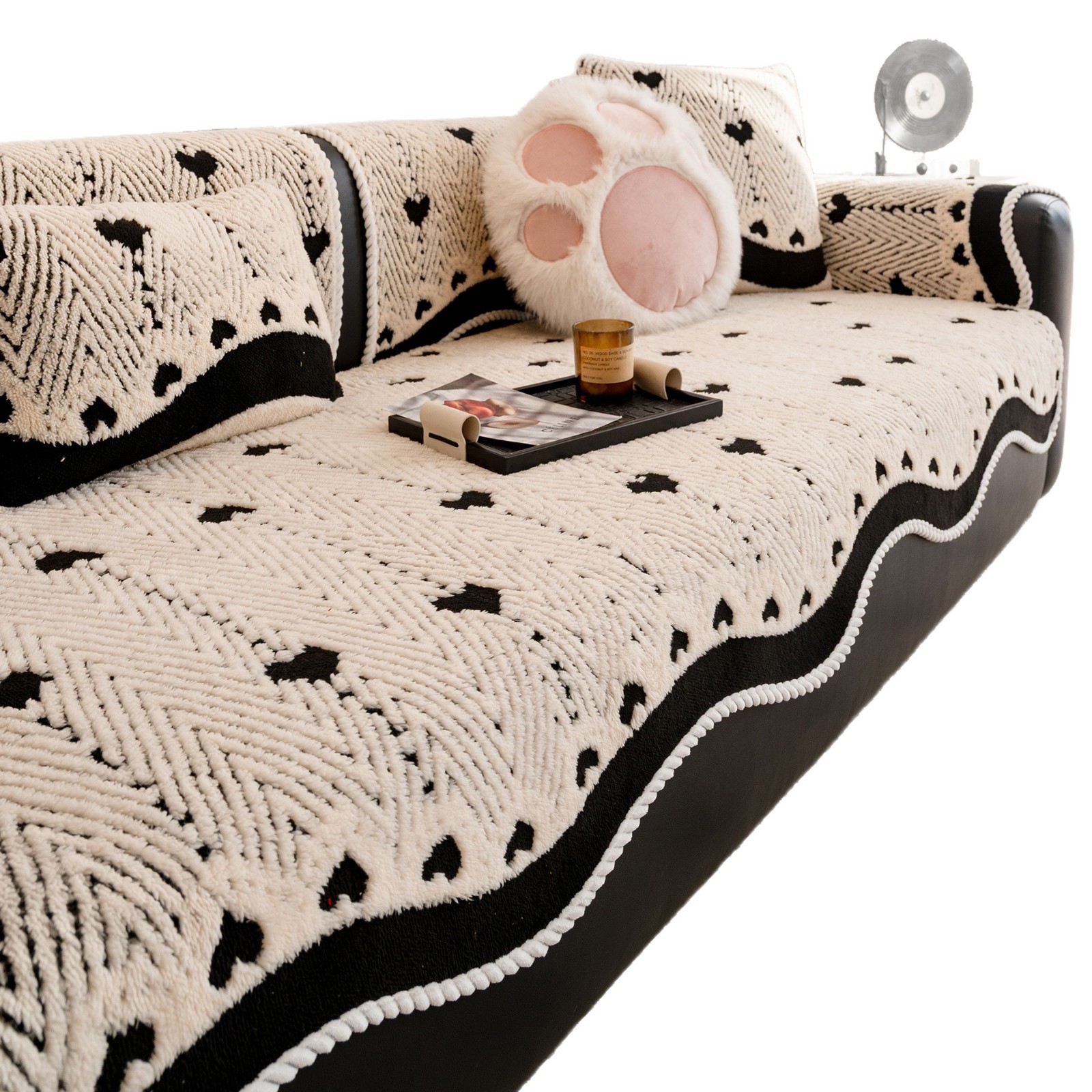 2025 nuevo invierno engrosado tela de peluche irregular cojín de sofá de piel antideslizante cojín de sofá