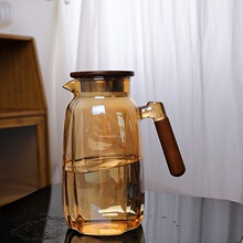 南瓜胡桃木把冷水壶家用耐高温大容量待客水具凉白开水多色冷水壶