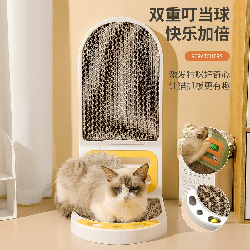 Cat scratch board L-shaped vertical integrated cat condo, thickened, wear-resistant, non-shedding cat toy