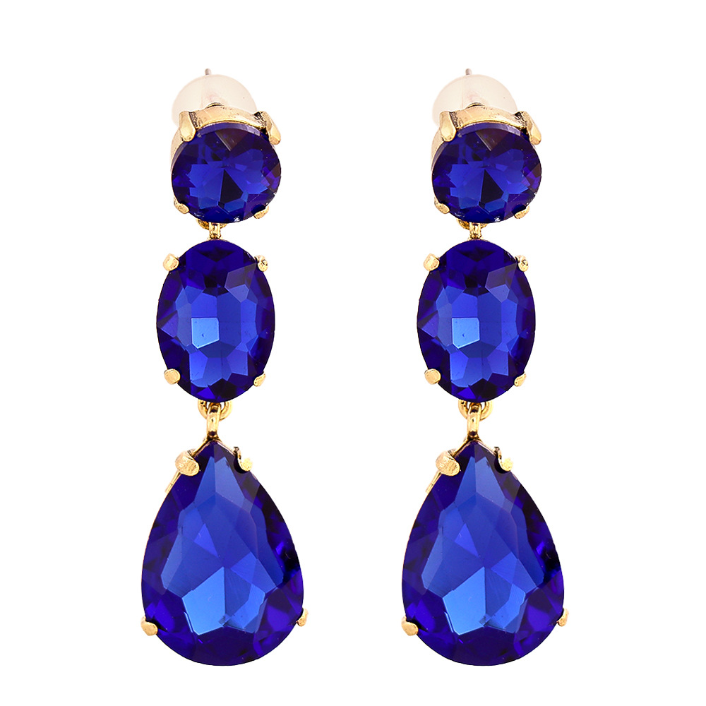 Pendientes De Diamantes Coloridos En Forma De Gota De Moda display picture 5