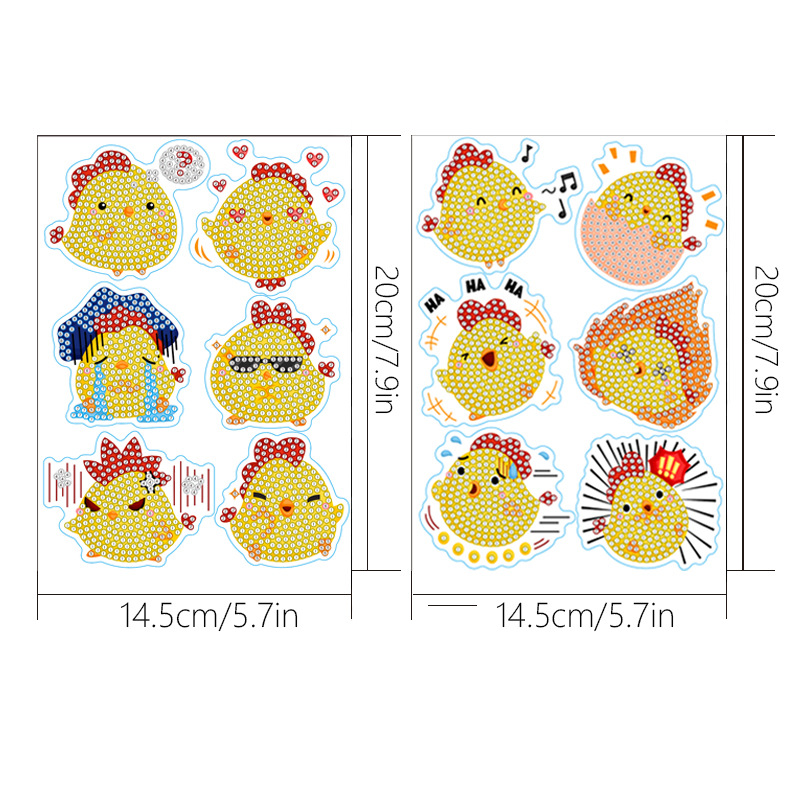 Dibujo de diamantes de pollo amarillo de dibujos animados transfronterizos pegado a mano DIY herramientas de pintura de mampostería juguetes creativos para niños al por mayor