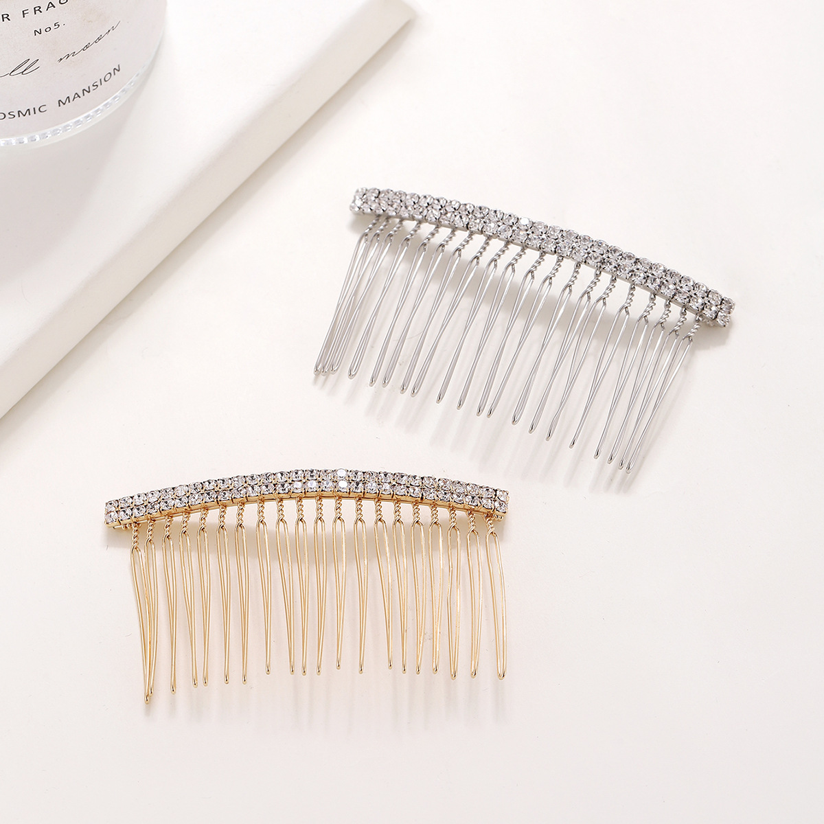 Comercio exterior nuevo peine del pelo japonés y coreano rhinestone peine enchufe nupcial updo accesorios para el cabello simple fábrica de pelo enchufe al por mayor