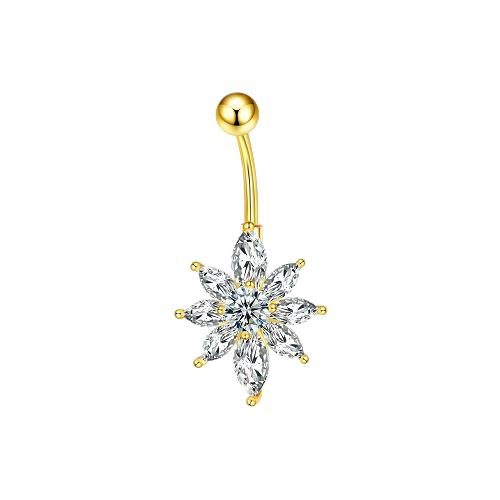 Fashion Korean Style Hot Sale New Simple Zircon Flower Shape Fresh Titanium Steel Women's Ring Fashionable Personality Piercing Easy To Wear_voghion.com