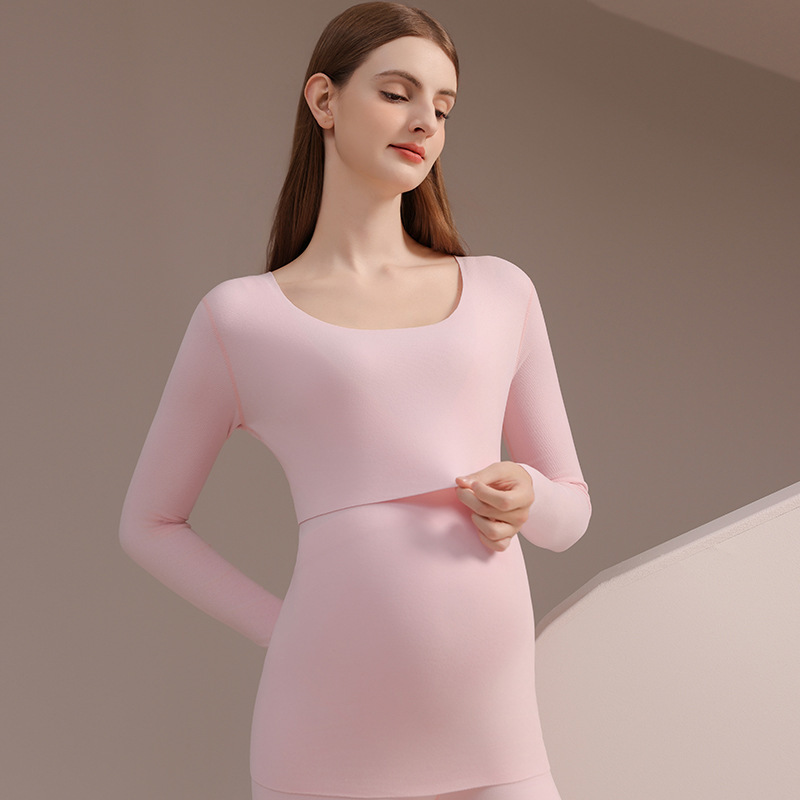 孕妇德绒秋衣秋裤保暖套装秋冬产后哺乳月子服睡衣7A打底衣家居服|undefined