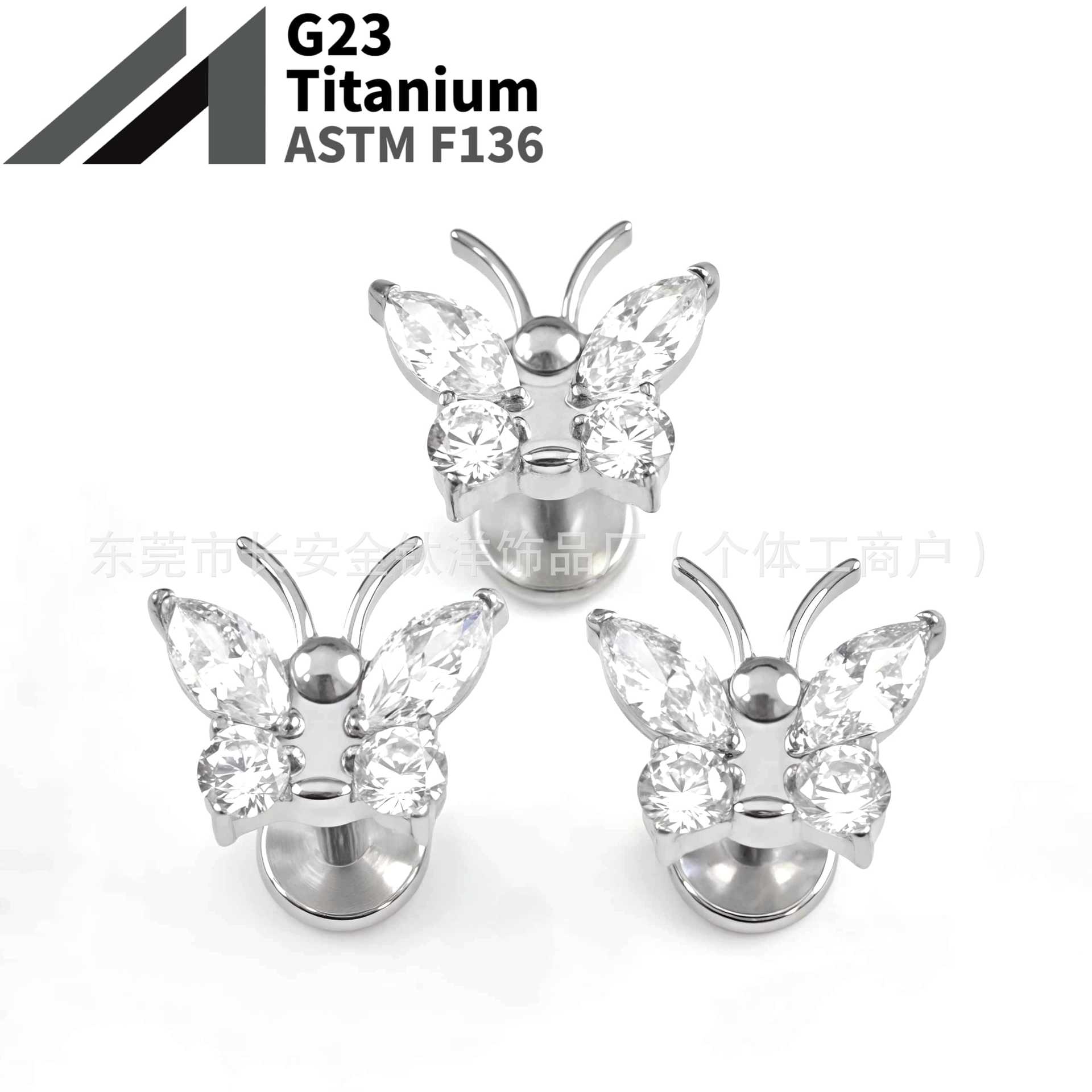 16G labret stud size and finish detail