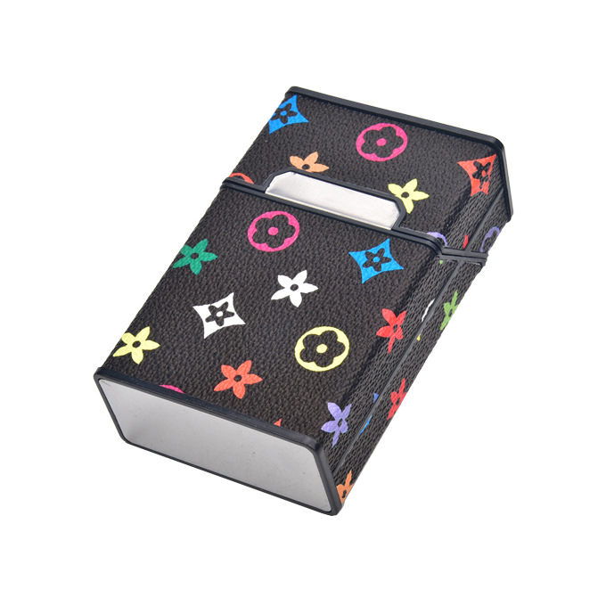 Caja de cigarrillos 20 paquetes Caja de regalo Caja de cigarrillos en bruto de cuero Caja de cigarrillos magnética portátil personalizada para niños Caja de cigarrillos anticolisión y a prueba de humedad para niñas