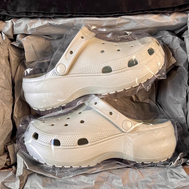 Cloud Croc Shoes Summer Outerwear Thick-Soled Heightening Sandals Non-Slip Wear-Resistant Breathable Couple Beach Baotou Slippers