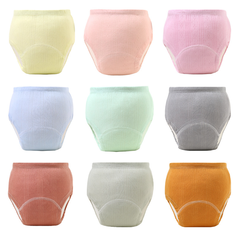 Pantalones de entrenamiento de Bebé Ropa interior de baño de bebé verano Niños y Niñas Ropa interior de pañales de bebé pañal de anillo lavable de algodón puro