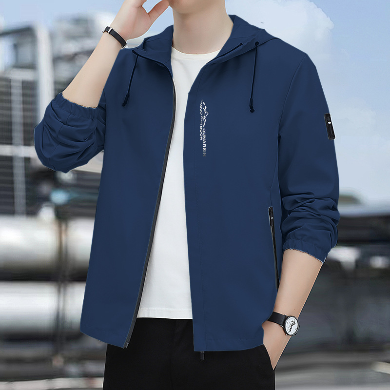 2023 hombres encapuchados primavera y otoño chaqueta de negocios ocio hombre chaqueta de otoño nueva chaqueta casual