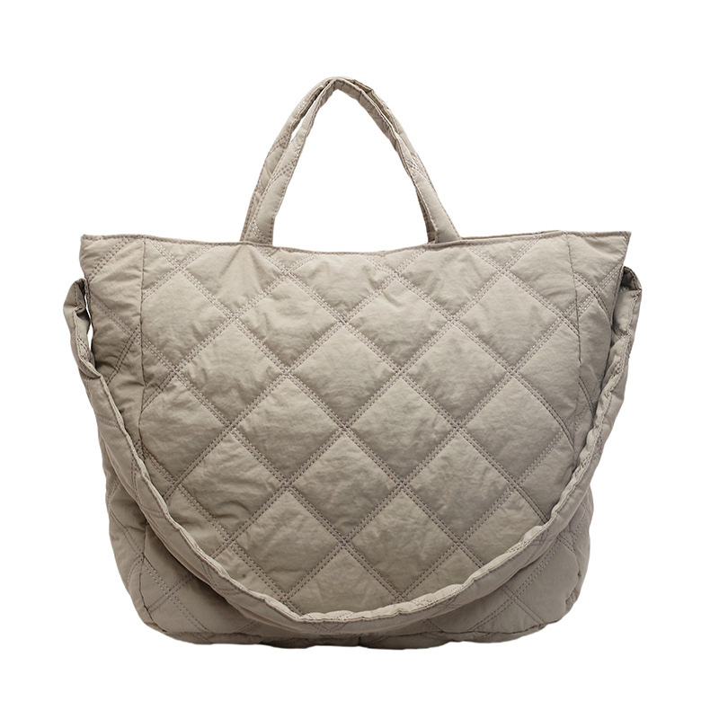 Bolso de algodón de gran capacidad de invierno para mujer 2024 nuevo bolso de mano rombo de nailon casual bolso de mensajero de un solo hombro