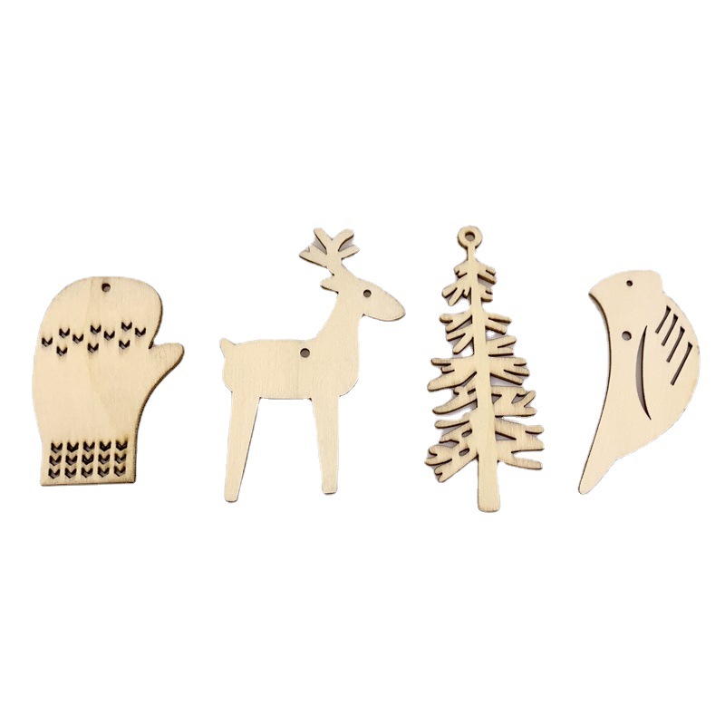 7 piezas de madera decorativas navideñas mezcladas Monopolio de Amazon Colgante de madera decorativa navideña 16 piezas en un paquete