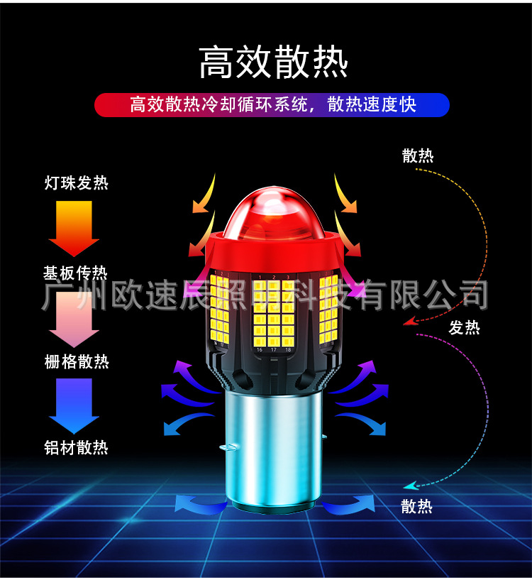 Cross-Border Supply of High-Power Led Motorcycle Headlights H6 H4 P15D Three-Prong Dual-Color Plug-In Bulbs