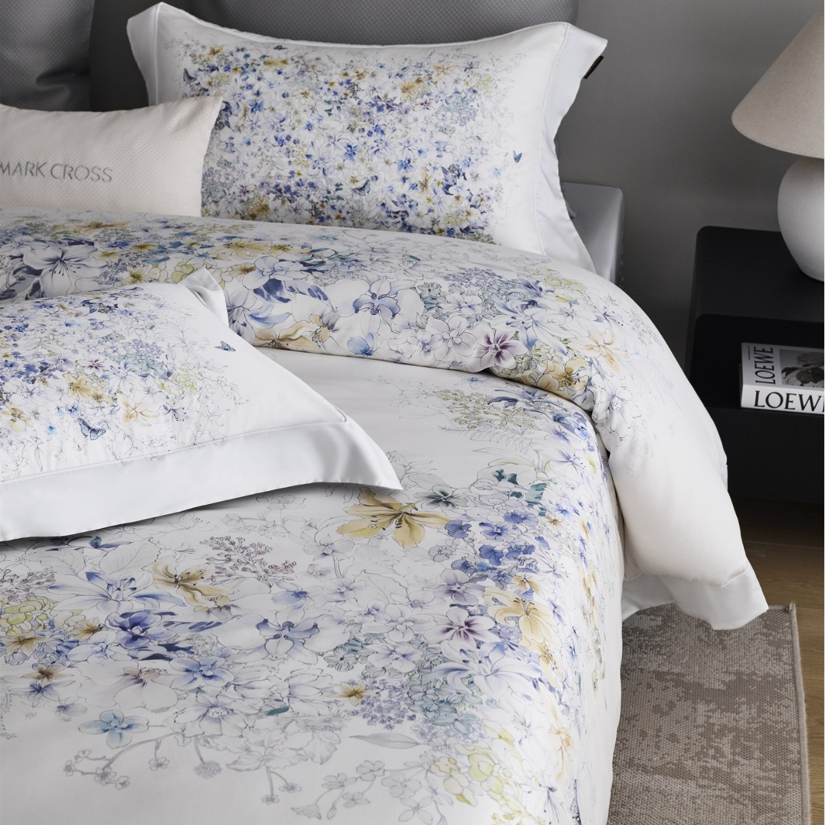 Malochi Romantic Style 100-Count Egyptian Cotton Four-Piece Set High-End Digital Print Ultra-Soft Bedding Home Textiles