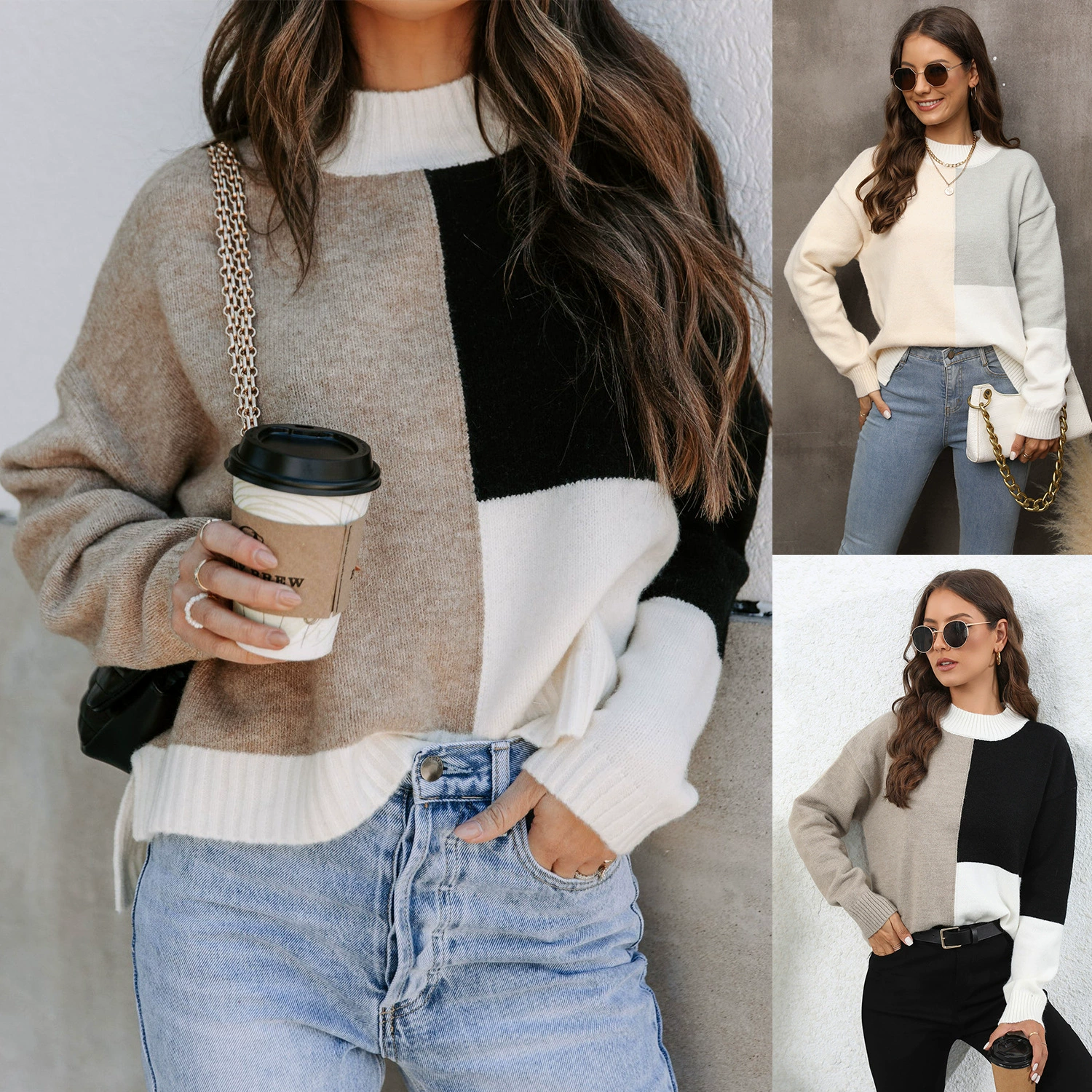 Winter knitted sweater, European style, plus size, oversize, Amazon
