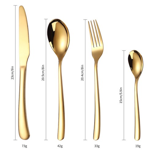 Amazon product Stainless steel tableware 24-piece set Moonlight 666 four-piece knife, fork and spoon gift box set