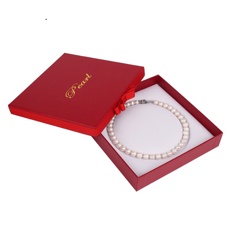 首饰盒 珍珠项链盒 上下盖高档珍珠项链纸盒 logo批发