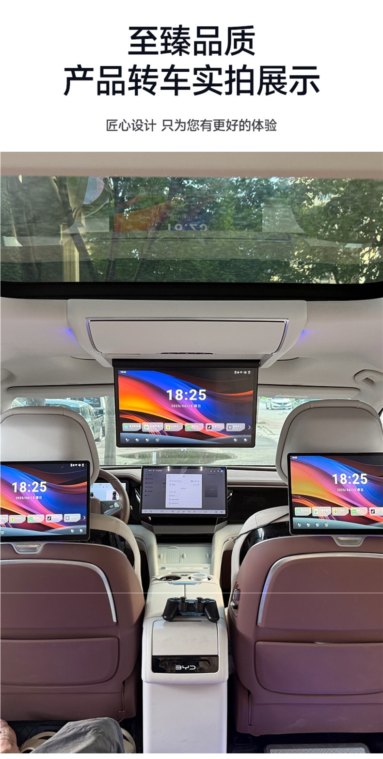 Byd Xia Car Ceiling-Mounted Tv 2025 Model Special Rear Entertainment Display Screen for Mpv Modified Suv Caravan