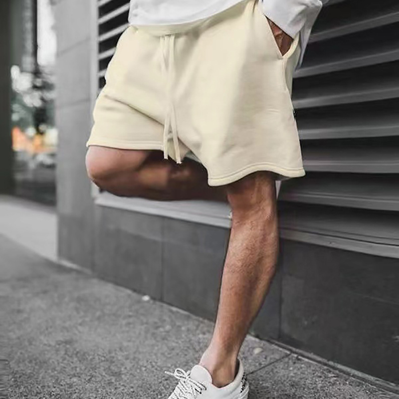 Marca de moda transfronteriza 380g pantalones cortos de algodón de bucle de color sólido pantalones casuales deportivos sueltos al por mayor pantalones de carrera