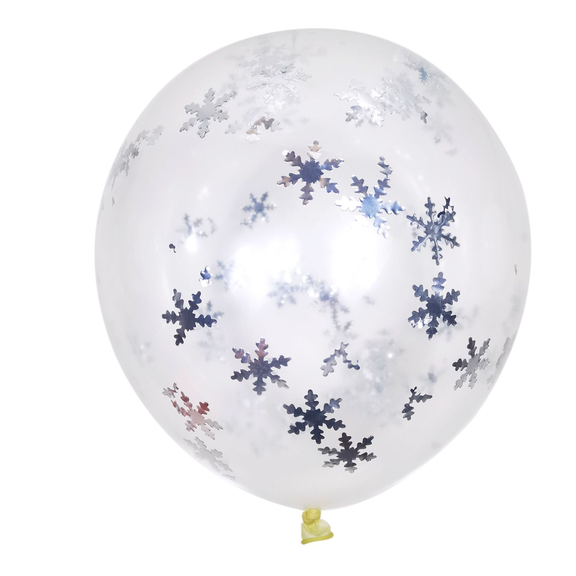 Transfronterizo Amazon Navidad Nuevo 12 pulgadas transparente copo de nieve globo de látex copo de nieve lentejuelas trozos de papel globo lleno