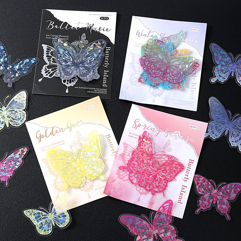 Butterfly Colorful Gradient Pet Sticker Pack Laser Shell Stickers for Journaling Collage Earphone DIY Decoration Materials Stickers Butterfly Colorful Gradient Pet Sticker Pack Laser Shell Stickers for Journaling Collage Earphone DIY Decoration Materials Stickers