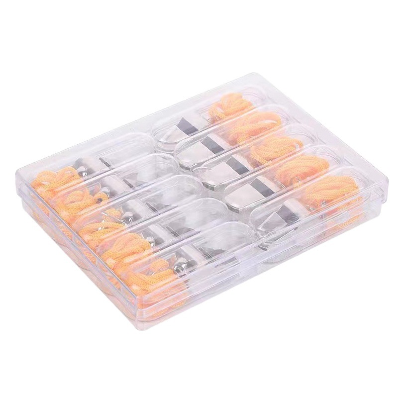 Wholesale referee coach metal whistle with lanyard whistle OK brand plastic box stainless steel copper whistle big OK Copper whistle