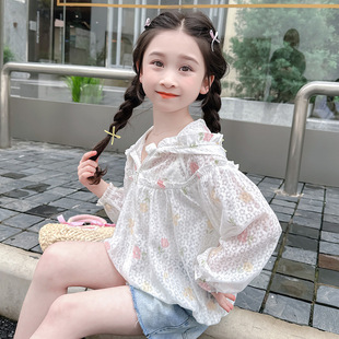 Girls Korean Style Hooded Sun Protection Clothing Summer 2025 New Style Kidsren's Style Baby Girl Thin Summer Sun Protection Jacket