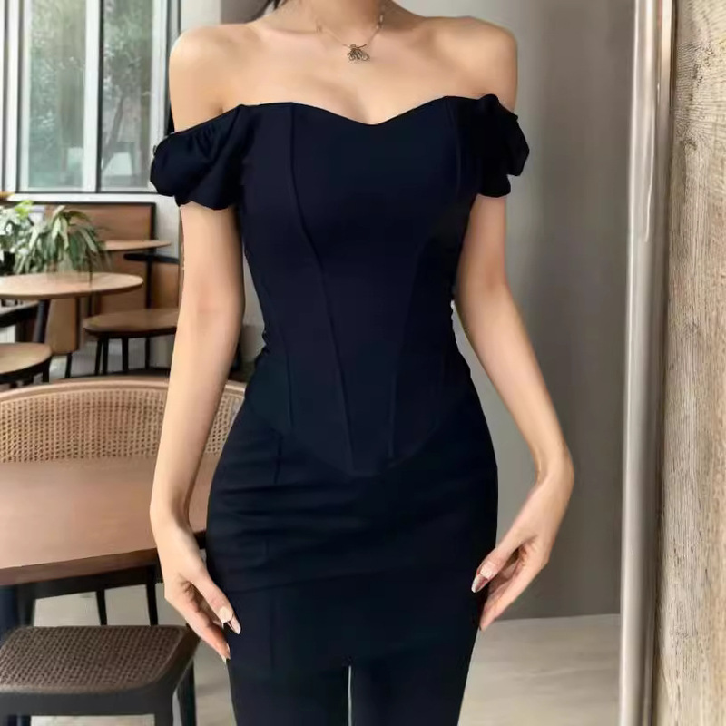 European and American Street Style French Style Short-sleeved Fish-bone Corset Chest Pad Strapless Shoulder Slim-fit Vest Slim-fit Inner Top Women