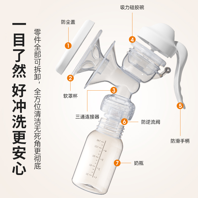 Inglés caja corta boca manual extractor de leche portátil bebé colector de leche materna fabricantes de extractor de leche materna lote