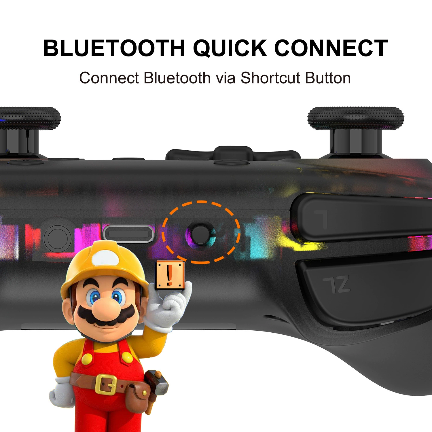 Cross -border hot -selling Switch transparent game handle Bluetooth wireless Switch Pro small handle wake up and vibrate