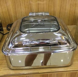 Stainless Steel Buffet Stove Insulation Stove Square Flip Visual Hydraulic Buffet Stove Hotel Breakfast Electric Heating Plate Tableware