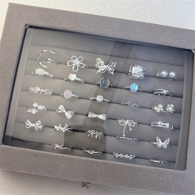 Damen Ring Silber 925 Mit Perle Und Schmetterling Luxus_voghion.com