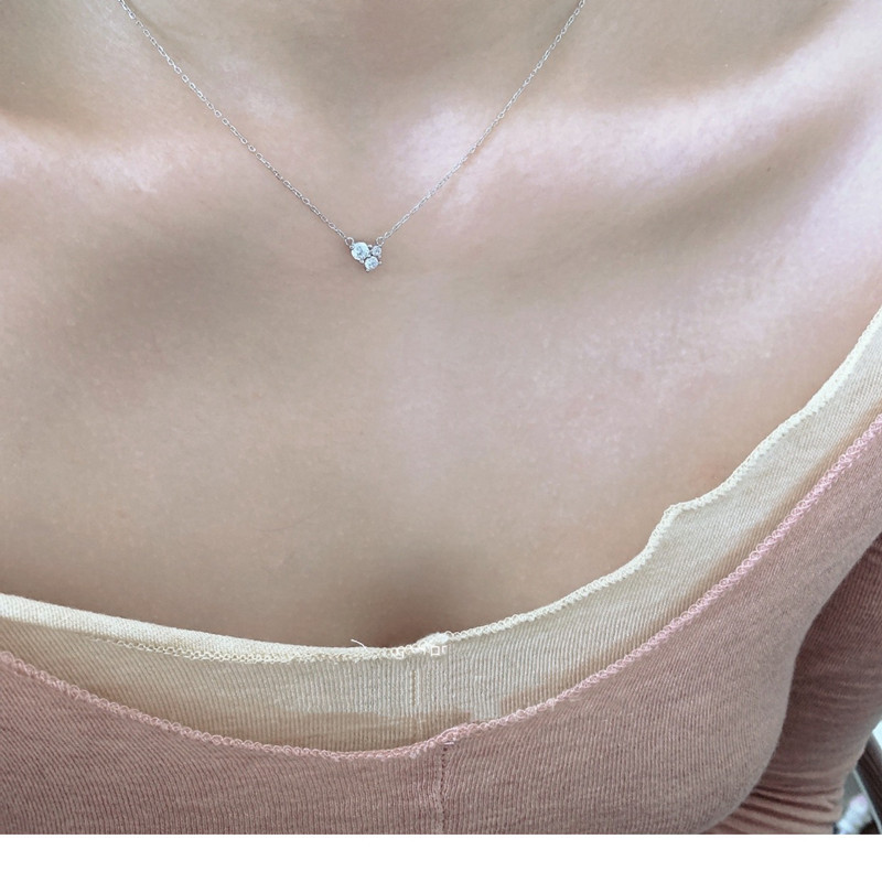 Geometric Pattern All Seasons Season 925 Sterling Silver Zircon Cable Chain Geometric Pendant Necklace