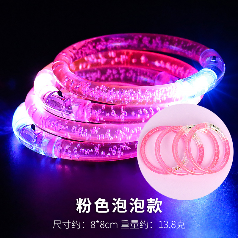 Pulsera luminosa burbuja de acrílico pulsera flash burbuja pulsera LED colorido juguete de dibujos animados al por mayor