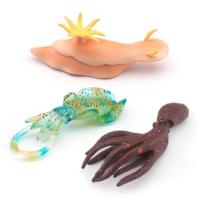 Simulación transfronteriza modelo animal marino sólido mar conejo calamar Punto Verde calamar modelo estático juguete