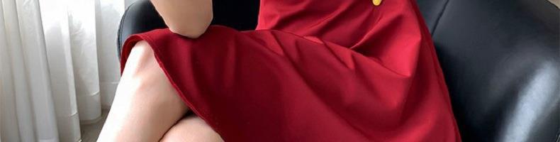 帮手描述图：2022夏季新款复古赫本风小黑裙胖妹妹收腰显瘦方