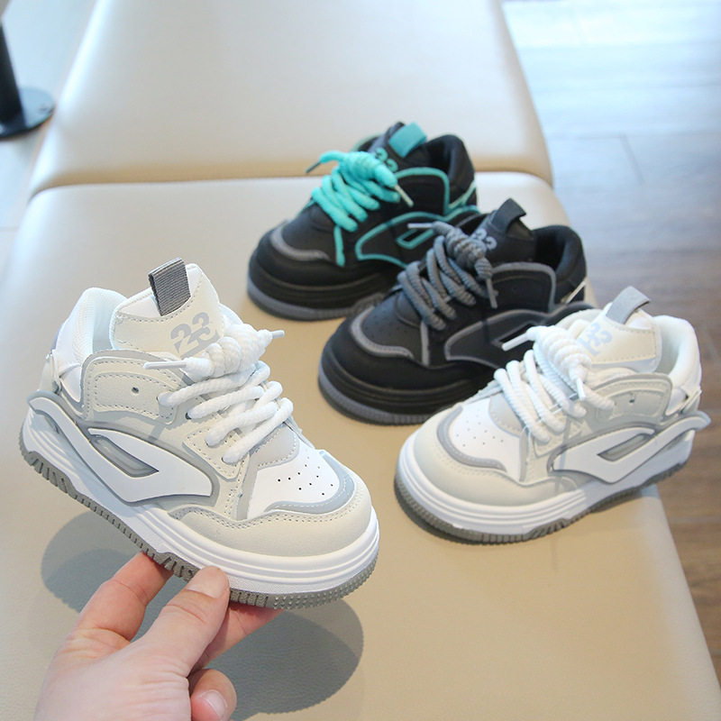 Children's white sneakers for boys