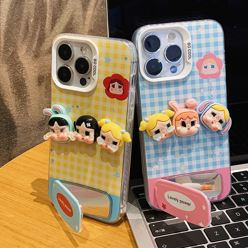 Suitable for Apple 17Promax Customized Doll 13 Crying Doll iPhone 16 Colorful Silver Phone Case 15Plus Cute 14