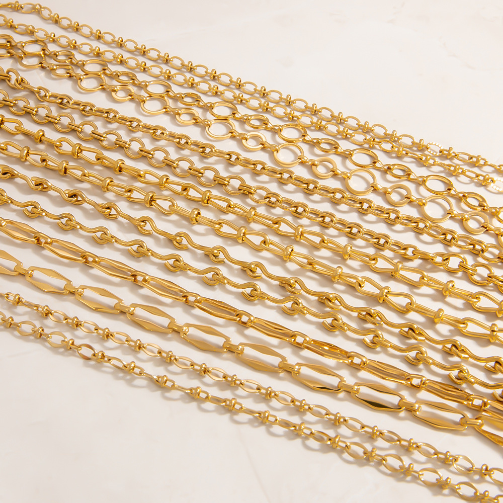 20g Weight PVD Coated Gold Plating Process Chain Jewelry Making Type 18K Real Gold Plated Plating Material cable chain Chain Type 1 Piece Quantity 304 Stainless Steel Material Geometric Pattern Simple Style Style Plating Craft 1 Piece 304 Stainless Steel Cable Chain Chain Necklace Chain 1