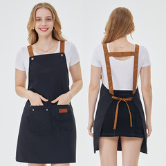 Home kitchen apron, commercial work clothes, water-proof milk tea shop chef custom logo printable canvas apron