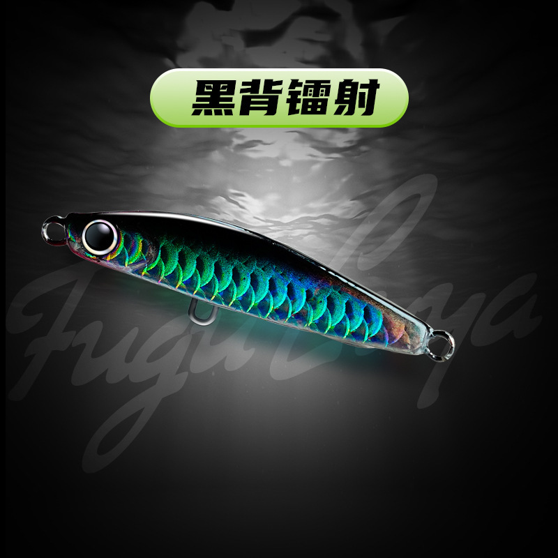 路亜鉄板の魚鱗の紋様が漂っています。鉄板の首を上げて釣りをします。|undefined