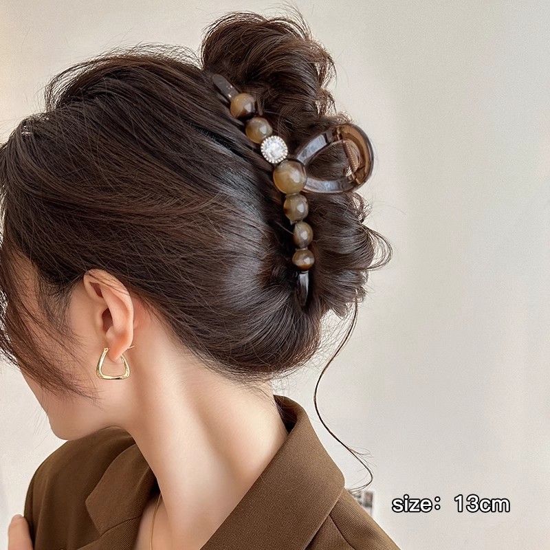 Acrílico grande, pinza de amor, pinza para el cabello, parte posterior de la cabeza femenina, pinza de tiburón, horquilla, pinza para el cabello, tocado, primavera y verano