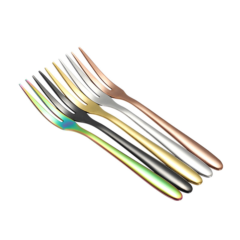 304 Tenedor de fruta de acero inoxidable hotel restaurante postre tenedor pastel de Luna pequeño tenedor regalo vajilla traje al por mayor