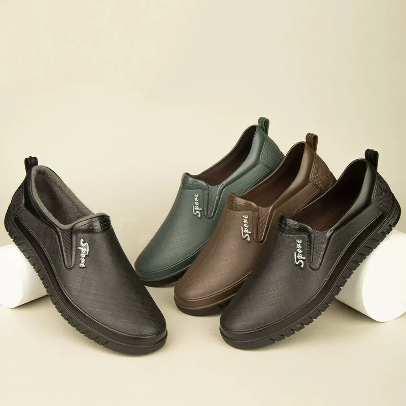 [Daifa] Резиновые сапоги с низким верхом, мужские модные короткие резиновые сапоги, нескользящая непромокаемая Рабочая кухонная Водная обувь на плоской подошве, оптом