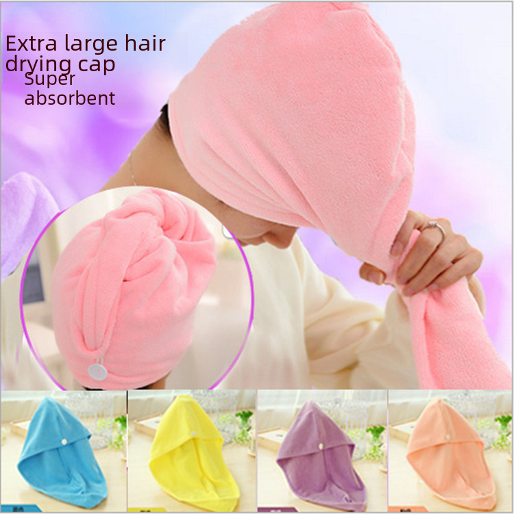 Korean Pure Color Absorbent Dry Shampoo Hat, Absorbent Dry Towel, Quick Dry Autumn/Winter Bathroom Towel for Women, Thick Dry Towel Cap