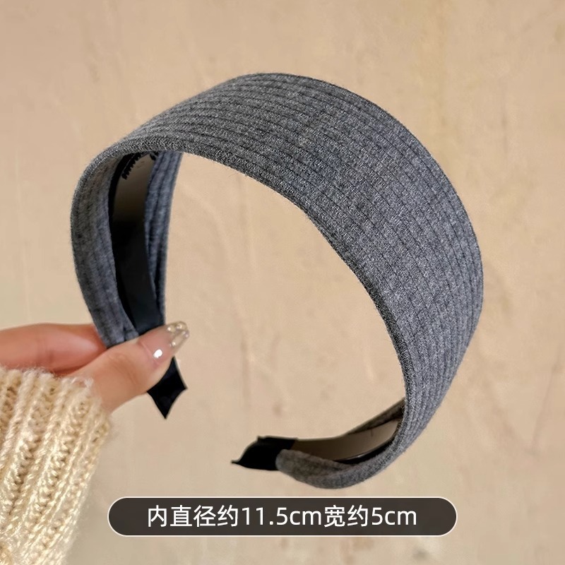 韩版针织发箍刘海发饰压发头箍防滑发卡子宽边黑色百搭洗脸发饰女|undefined