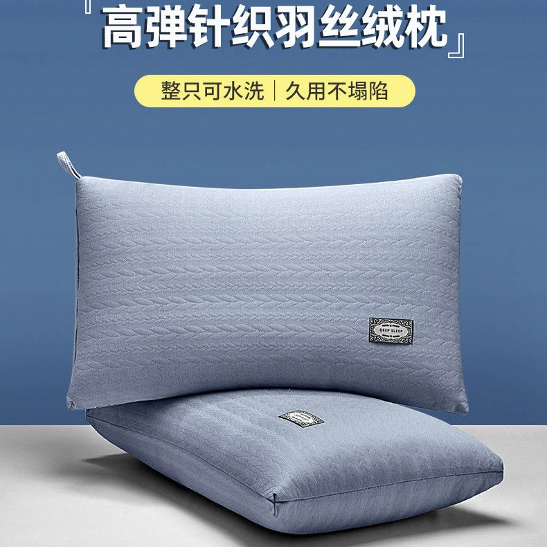 Подушка из трикотажного хлопка и льна класса А, высокая упругость, защита шейного отдела позвоночника, для сна в общежитии, оптом, пара, пушистая